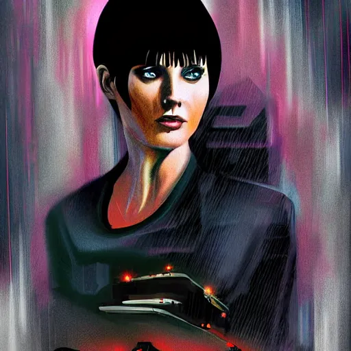 Image similar to Rachael from blade runner digital painting high quality