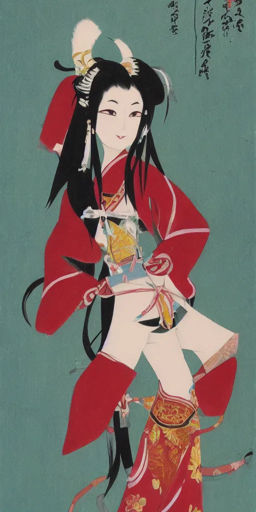 Image similar to painting of yae miko from