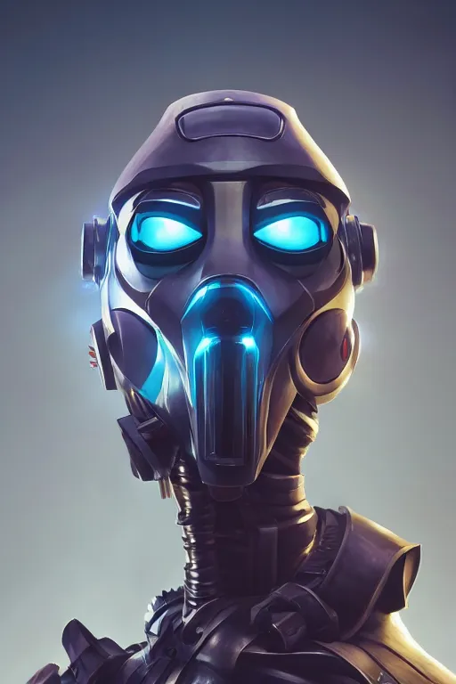 Image similar to epic mask helmet robot ninja portrait stylized as fornite style game design fanart by concept artist gervasio canda, behance hd by jesper ejsing, by rhads, makoto shinkai and lois van baarle, ilya kuvshinov, rossdraws global illumination radiating a glowing aura global illumination ray tracing hdr render in unreal engine 5