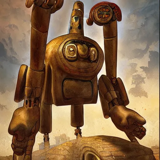 Prompt: Ancient Mesopotamian Robot by Dariusz Zawadzki