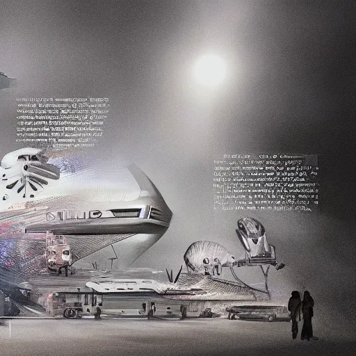 Image similar to sci-fi zaha hadid wall structure logotype and car on the coronation of napoleon and digital billboard in the middle in dark atmosphere in the style of Ruan Jia Sheng Lam