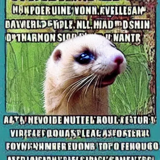 Image similar to a funny meme about ferrets