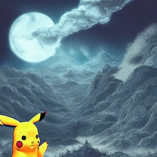 Prompt: pikachu, digital, detailed intricate ink illustration, heavenly atmosphere, digital art, overdetailed art, concept art, complementing colors, trending on artstation, cgstudio, the most beautiful image ever created, dramatic, subtle, details, award winning artwork, beautiful scenery