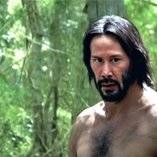 Image similar to Keanu Reeves In planet of the apes Very detailed 4K quality Super Realistic