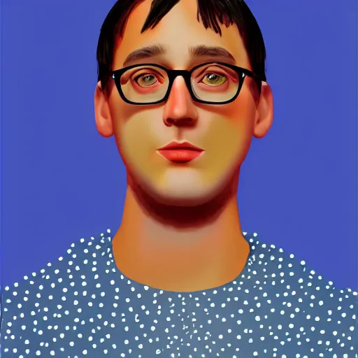 Image similar to fewocious digital portrait painting art of a person