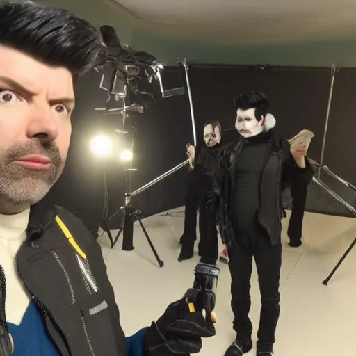 Image similar to behind the scenes of a captain disillusion video