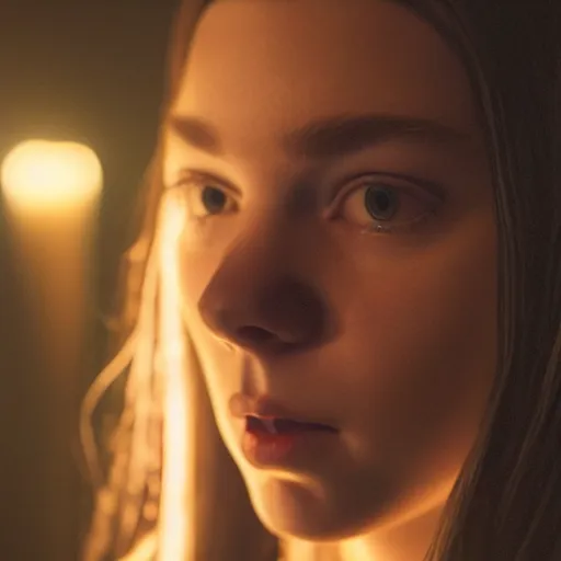 Image similar to a screencap of Anya Taylor-Joy as Thomasin in The VVitch, promo image, high-res,