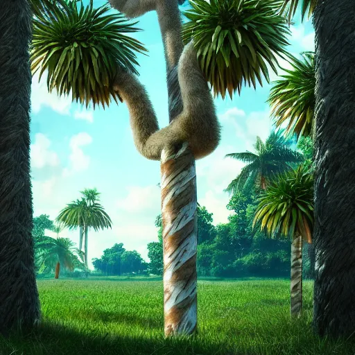 Prompt: photography of a realistic exeggutor animal, ultra detailed, 8 k, cinematic lighting, natural background, trending on artstation, pokemon