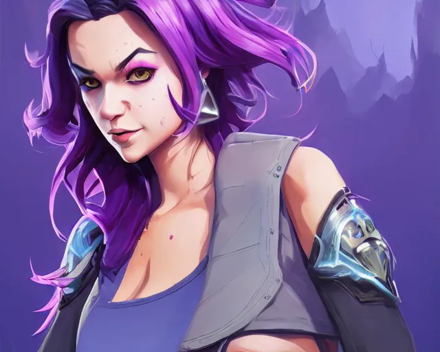 Prompt: beautiful female purple hair dagger symmetrical face eyes full length fantasy art apex fortnite Video game icon, 2d game art gta5 cover , official fanart behance hd artstation by Jesper Ejsing, by RHADS, Makoto Shinkai and Lois van baarle, ilya kuvshinov, rossdraws