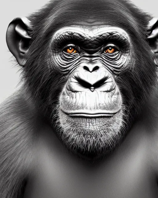 Prompt: very detailed high resolution illustration portrait of a chimpanzee, mystical, 3 d, 8 k, extremely detailed, artstation