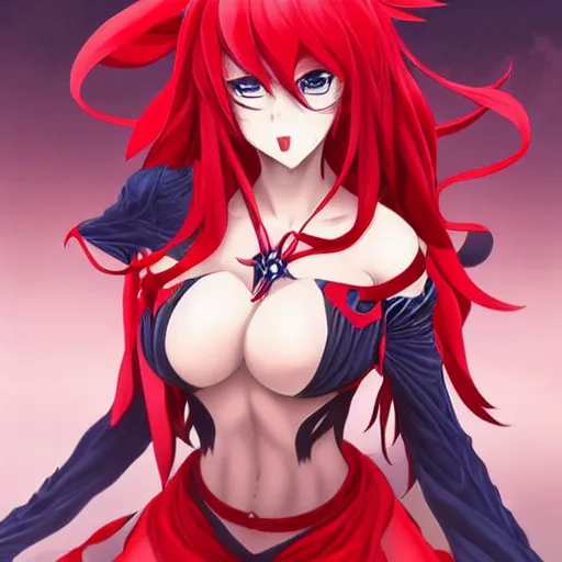 Image similar to anime portrait of Rias Gremory as a shaman yedi using dark force to eliminate trump as an anime antagonist by Stanley Artgerm Lau, WLOP, Rossdraws, James Jean, Andrei Riabovitchev, Marc Simonetti, and Sakimichan, trending on artstation