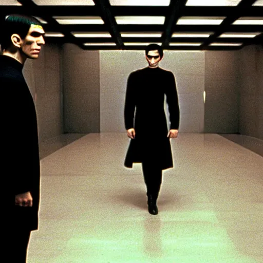 Image similar to mr spock in matrix , 1999