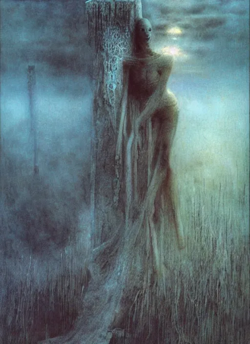 Image similar to princess by Beksinski and Luis Royo