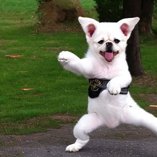 Prompt: kung fu puppy