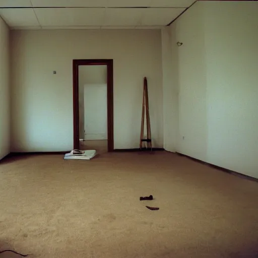 Prompt: empty rooms, liminal space, shot on a low quality camera from early 2 0 0 0 s