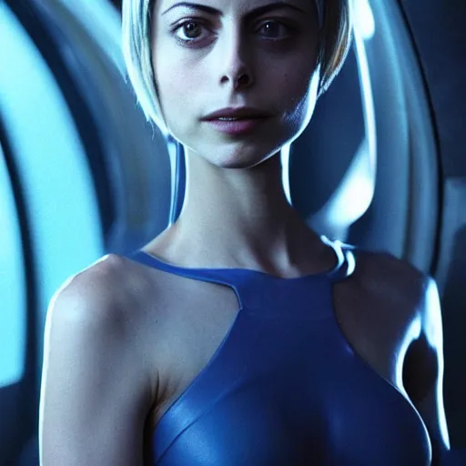 Image similar to film still of !!Willa Holland!! as !!!!!pale blue-skinned!!!!! !!!!!Cortana!!!!!, as in Halo 4, in a new Halo movie, 4k