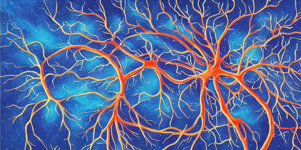 Image similar to detailed painting of a neuron's life perspective