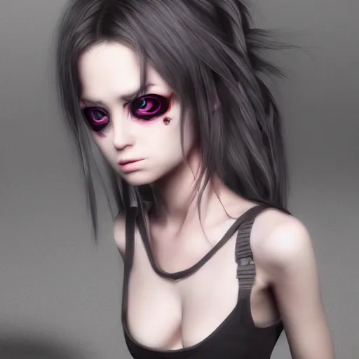 Prompt: photorealistic full shot portrait of angry darkness anime girl, electric aura, beautifull eyes, inspired by tim burton, detailed, unreal engine 4 k, volumetric light, fog