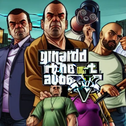 Image similar to among us game characters inside GTA v loading screen