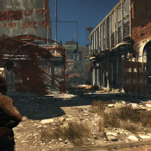 Image similar to Rome in ruins post-nuclear war in Fallout 4, in game screenshot