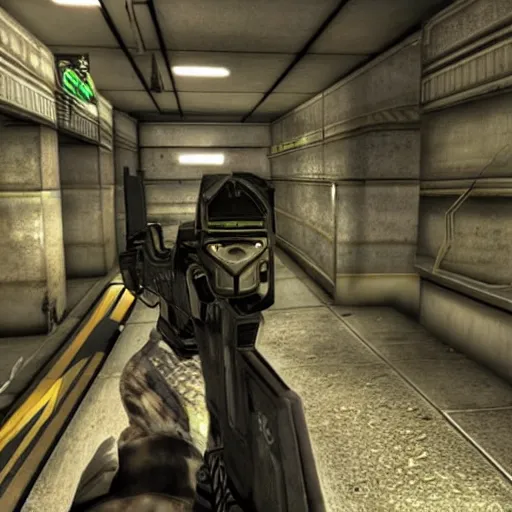 Image similar to Metrocop from Half-Life 1, armed with a USP pistol