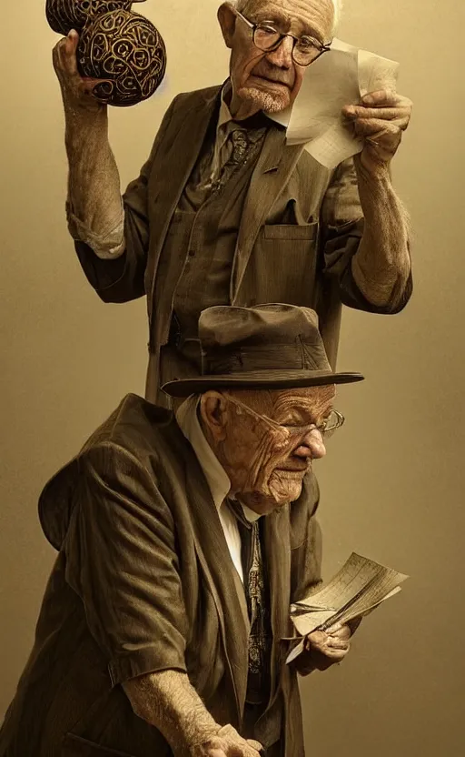 Prompt: old man doing hard work, do what we can, then leave it to god, d & d, non - fiction, intricate, elegant, highly detailed, digital painting, pinterest, concept art, intricate, sharp focus, illustration, art by robin eley, paul lung, samuel silva