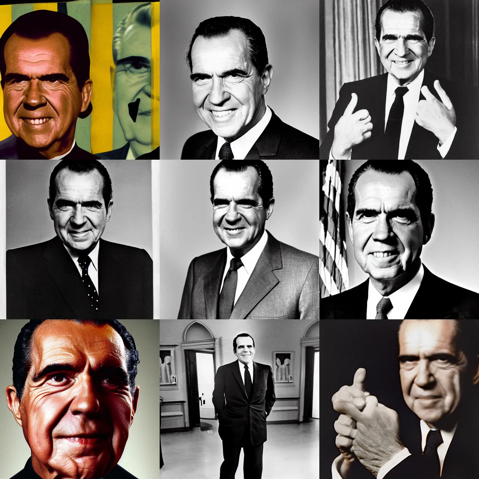 Prompt: richard nixon haribo, photograph