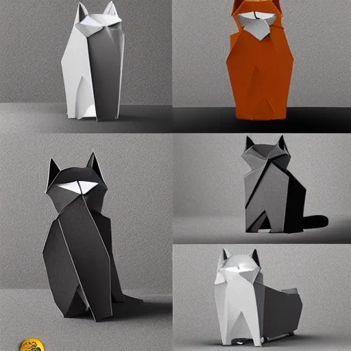 Prompt: cat origami 4 k and 8 k, hdr, photorealistic, quality and detail