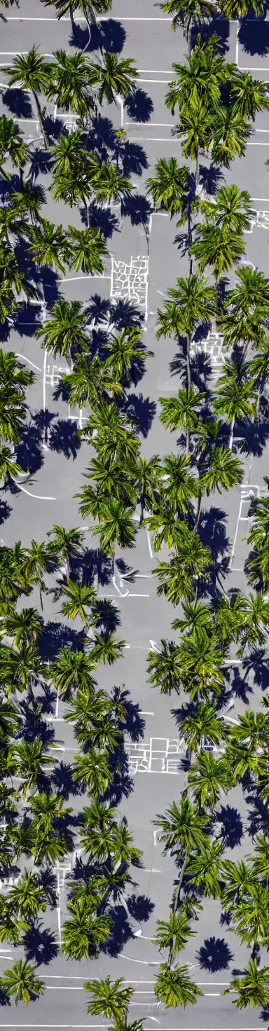 Image similar to satellite view photo of sidewalk with palm trees, by shunji dodo, 8 k resolution, photo, high quality