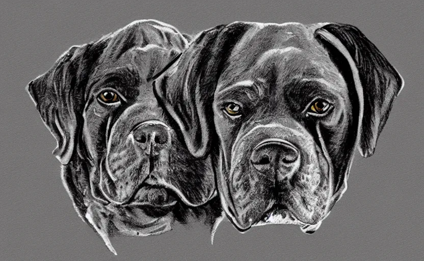 Prompt: Cane corso breeder logo, highly detailed, black and white