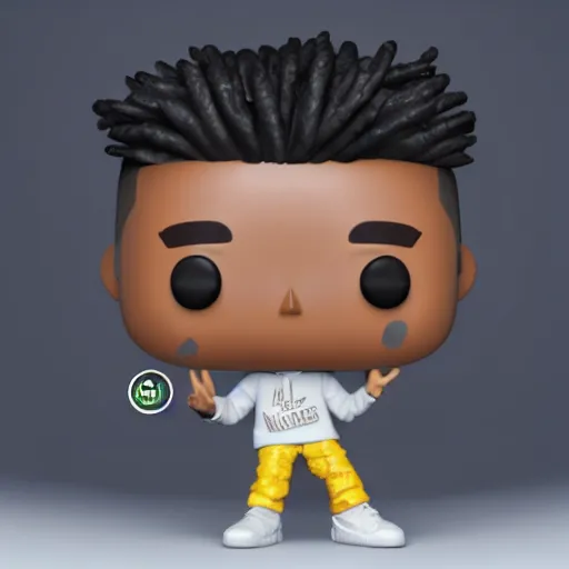 Image similar to funko pop of rapper youngboy never broke again, product shot, macro, hyper realistic, octane render, unreal engine, 4 k, 8 k