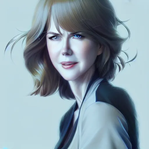 Image similar to nicole kidman, portrait shinkai makoto studio ghibli studio key hideaki anno sakimichan stanley artgerm lau rossdraws james jean marc simonetti elegant highly detailed digital painting artstation pixiv