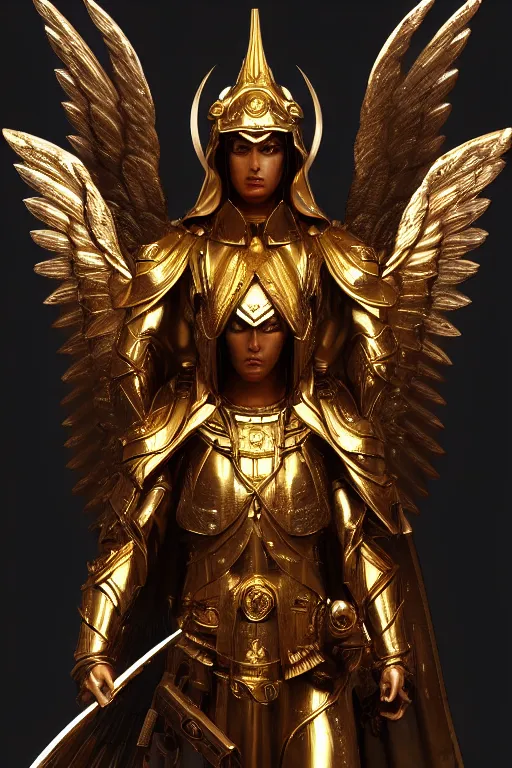 Image similar to archangel micheal by tsuyoshi nagano, illustration, cinematic lighting, hyperdetailed, 8 k, symmetrical, trending on artstation