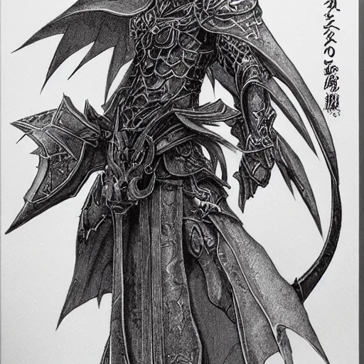 Image similar to a mage from final fantasy 14 drawn by Yoshitaka Amano, intricate