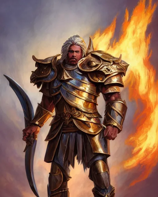 mtg character portrait of a brawny male leonin knight | Stable ...