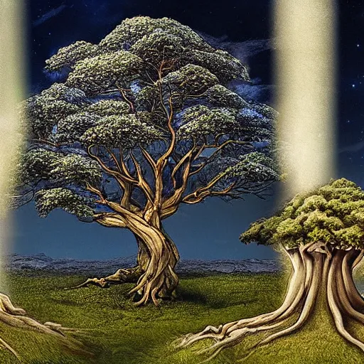 Prompt: The Two Trees of Valinor