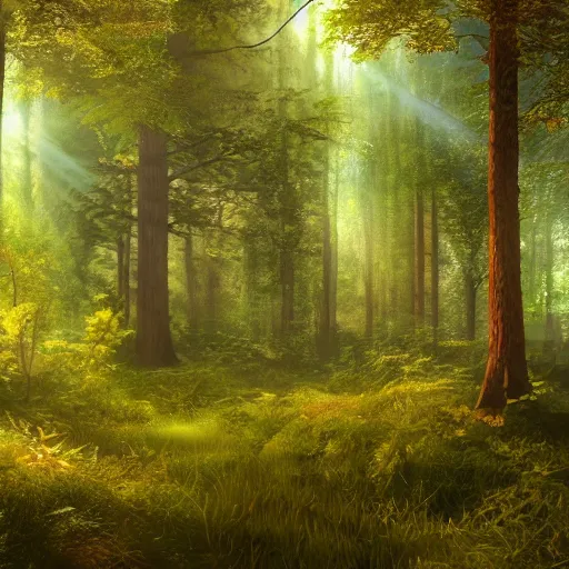 Image similar to a clearing in a forest, digital art, highly detailed, realistic, bright colors, 8 k, trending on artstation, studio lighting