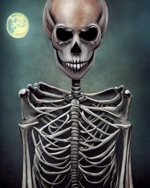 Image similar to halloween skeleton theme surrealist art in the styles of igor morski, jim warren, and a tim burton film, intricate, hyperrealistic, accurate facial details, profile picture with chromakey!!!!! background, volumetric lighting