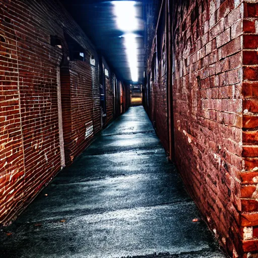 Prompt: Social realism. Alley. The loudspeaker is factory-made. Plastic polymer . Brick pipes of the plant. High definition image.