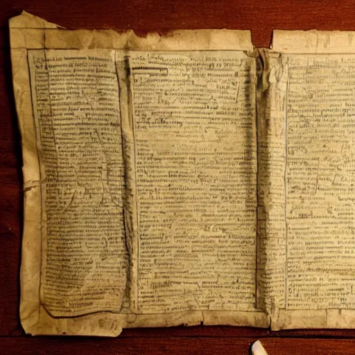 Image similar to an old, worn parchment depicting detailed instructions of how to use an iphone