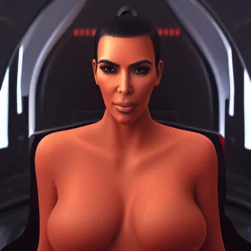 Image similar to kim kardashian in star wars as an evil sith, 8k resolution, full HD, cinematic lighting, award winning, anatomically correct