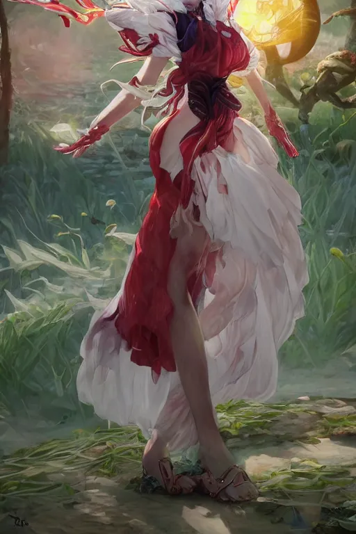 Image similar to Bjork in organge summer dress in a blade and soul spinoff artbook rendered by the artist Taran Fiddler, Joe Madureira, Nadezhda Tikhomirova, Jiyun Chae, Lê Long, trending on Artstation by Hyung Tae Kim, artbook, Stanley Artgerm Lau, WLOP, Rossdraws , James Gurney