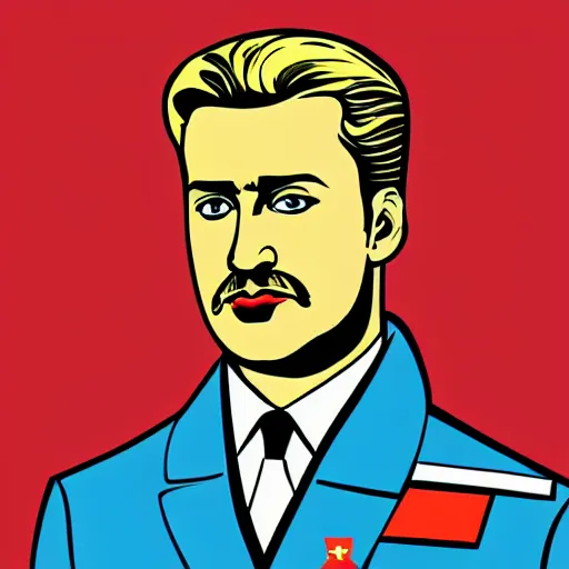 Image similar to handsome male, pop art style, poster style, soviet propaganda, king, monarch, emperor, dictator, ruler of crypto