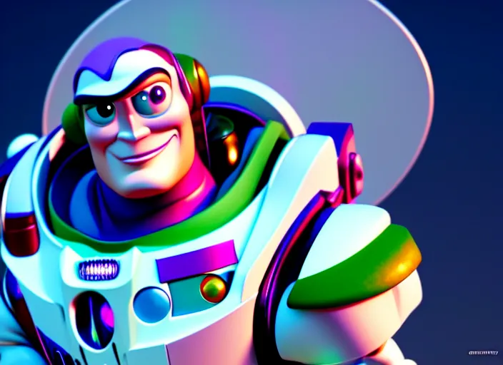 Prompt: a disney film still of buzz lightyear, finely detailed features, closeup of the face, perfect art, dusk, blue hour, gapmoe yandere grimdark, trending on pixiv fanbox, painted by greg rutkowski, makoto shinkai, takashi takeuchi, alphonse mucha, akihiko yoshida