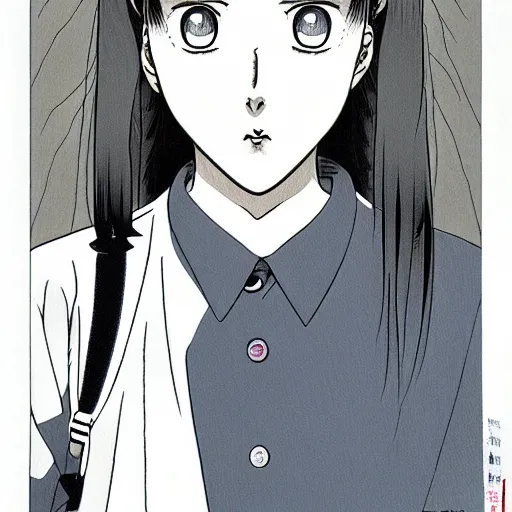 Image similar to young girl by naoki urasawa, detailed, manga, illustration