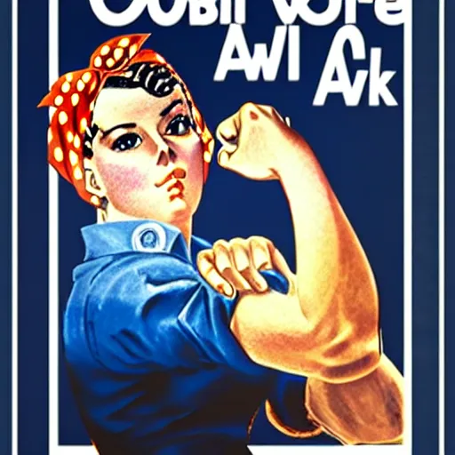 Prompt: anime rosie the riveter poster