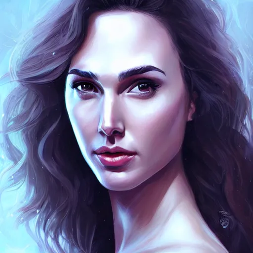 Image similar to portrait of gal gadot by charlie bowater