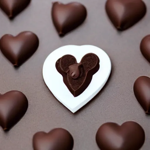 Prompt: a heart shaped brown yorkshire dog made of chocolate