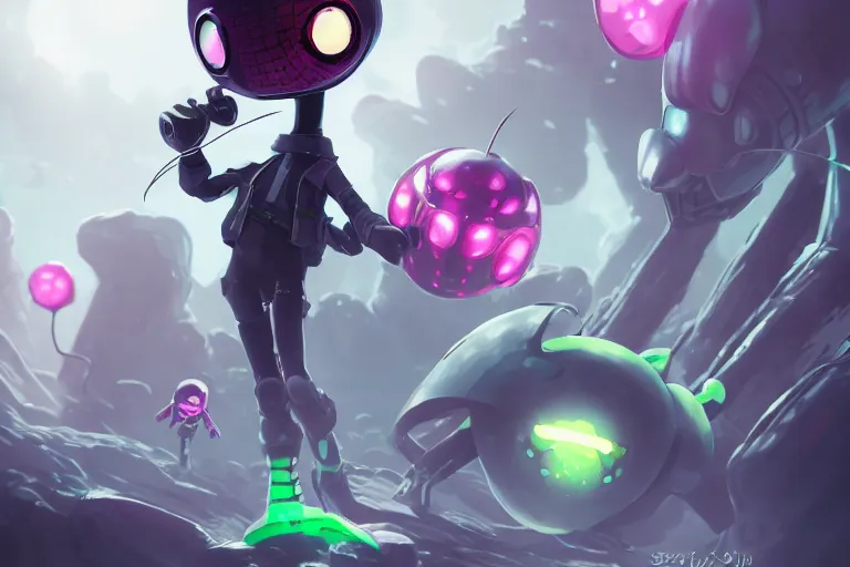 Image similar to invader Zim , made by Stanley Artgerm Lau, WLOP, Rossdraws, ArtStation, CGSociety, concept art, cgsociety, octane render, trending on artstation, artstationHD, artstationHQ, unreal engine, 4k, 8k,