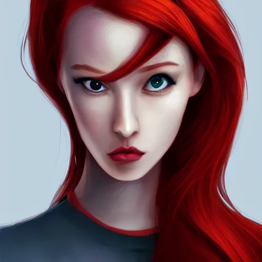 Prompt: A portrait of red hair gir, art by samdoesart, highly detailed, digital painting, concept art, sharp focus, illustration, trending on artstaion